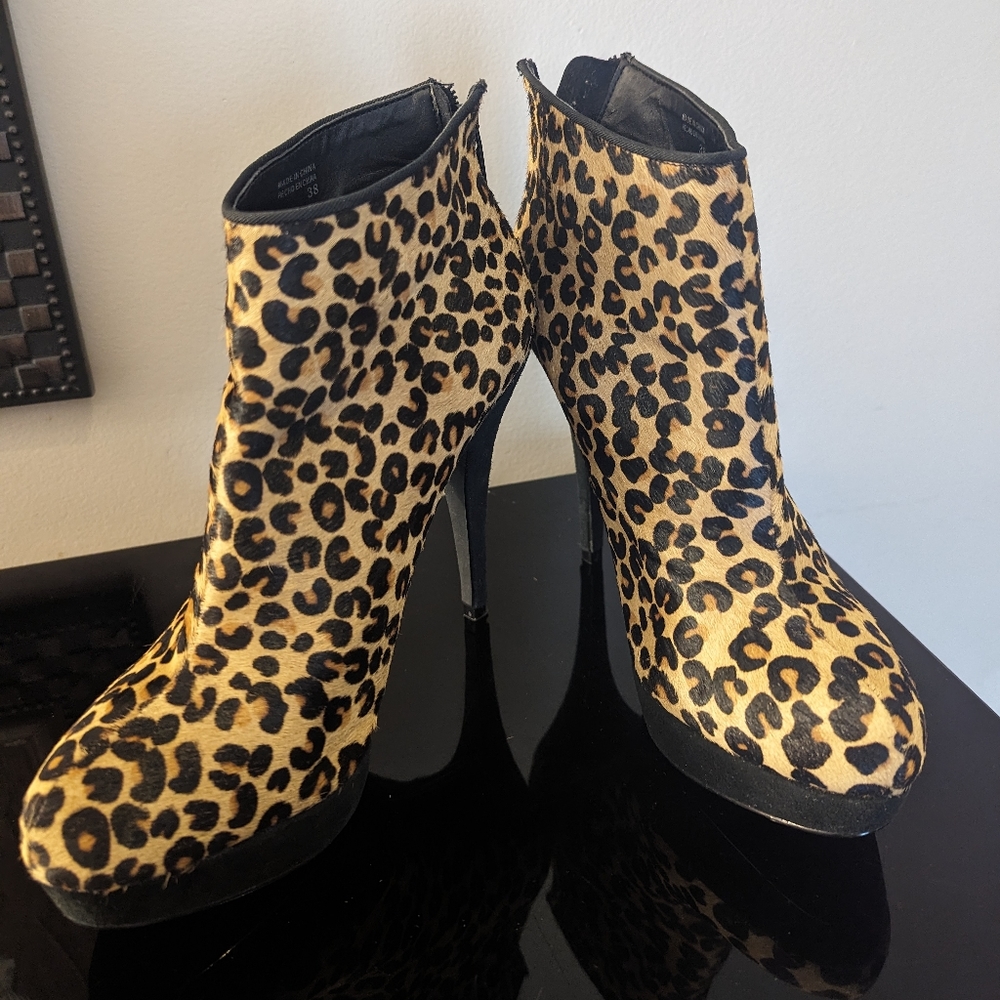 High Heel Boots Suede Round Toe Platform Booties